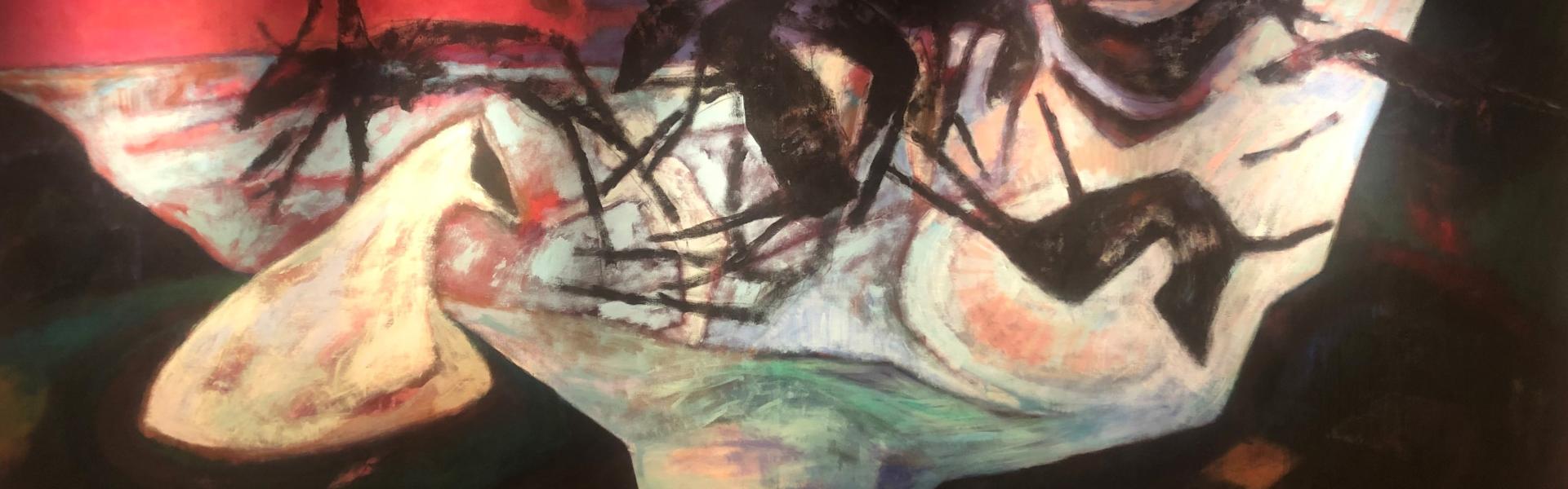 Landon Mackenzie, Crossing (long), 1984, acrylic on canvas, 170 x 324 cm