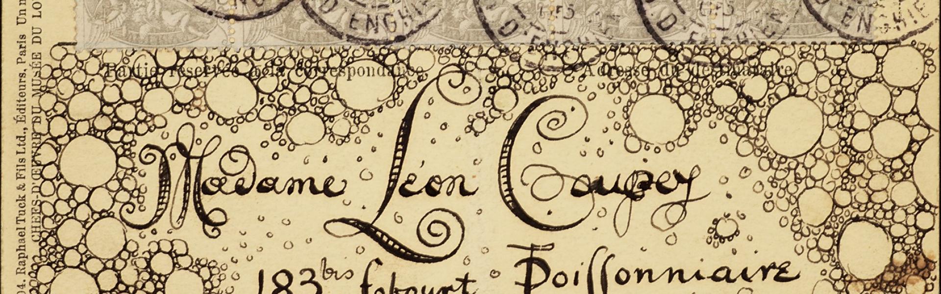 Léon Coupey To Madame Léon Coupey (Paris) Ink on card