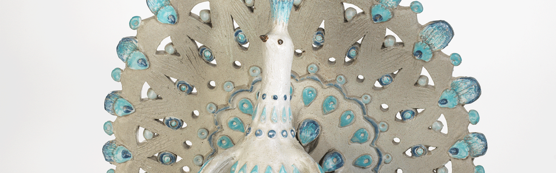 Thomas Kakinuma, Peacock, glazed ceramic, 1963 detail