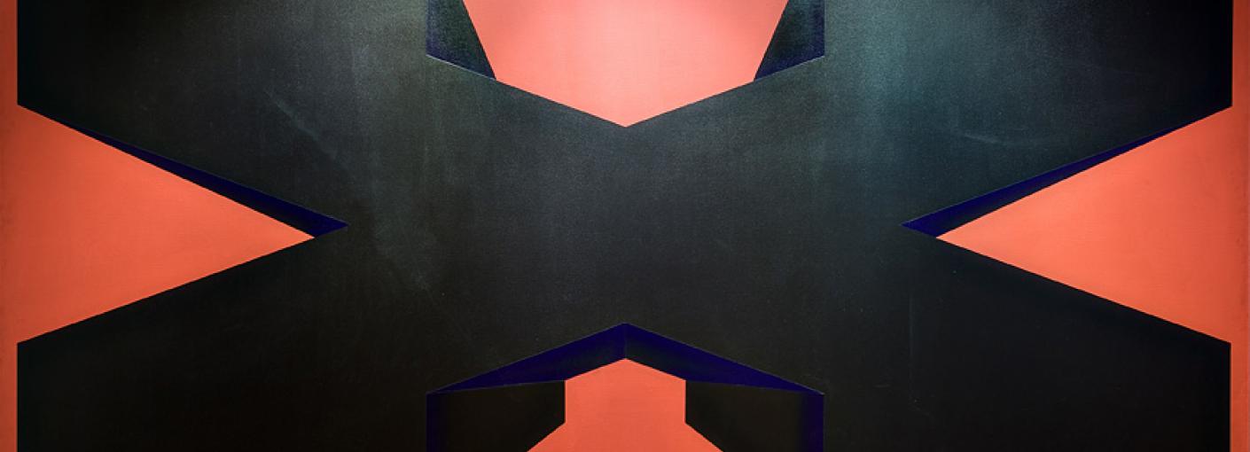 Joan Balzar, Black X, 1968, acrylic on canvas